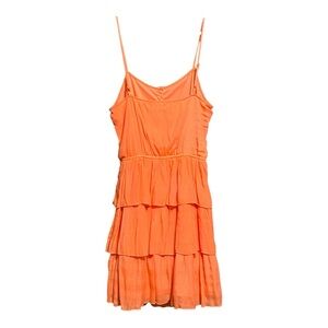 Lily Rose Orange Sleeveless Tiered Sundress for Night Out S